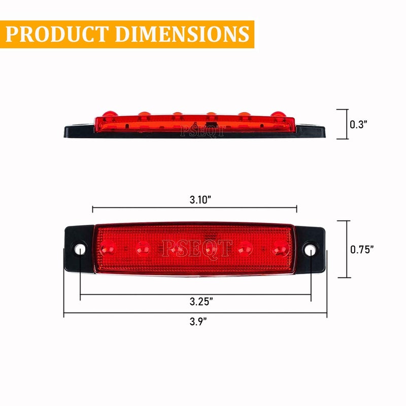 PSEQT 10 Pcs LED Rock Strip Lights Car Underglow Wheel Fender Well Lighting Kits Waterproof for Golf Cart Wrangler Offroad Truck RV UTV ATV Snowmobile (Red) - Image 2
